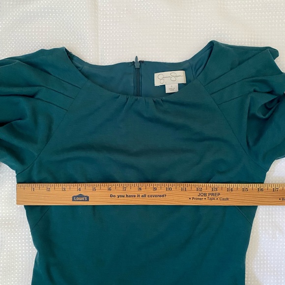 Jessica Simpson Teal Fall Spring Cocktail Casual Women’s Dress Puffed Sleeve, 6 - Picture 4 of 13
